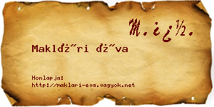Maklári Éva névjegykártya