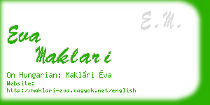 eva maklari business card